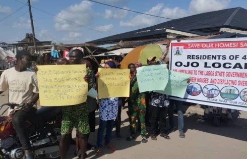 Lagos community protests alleged plan to demolish over 300 homes for rail project
